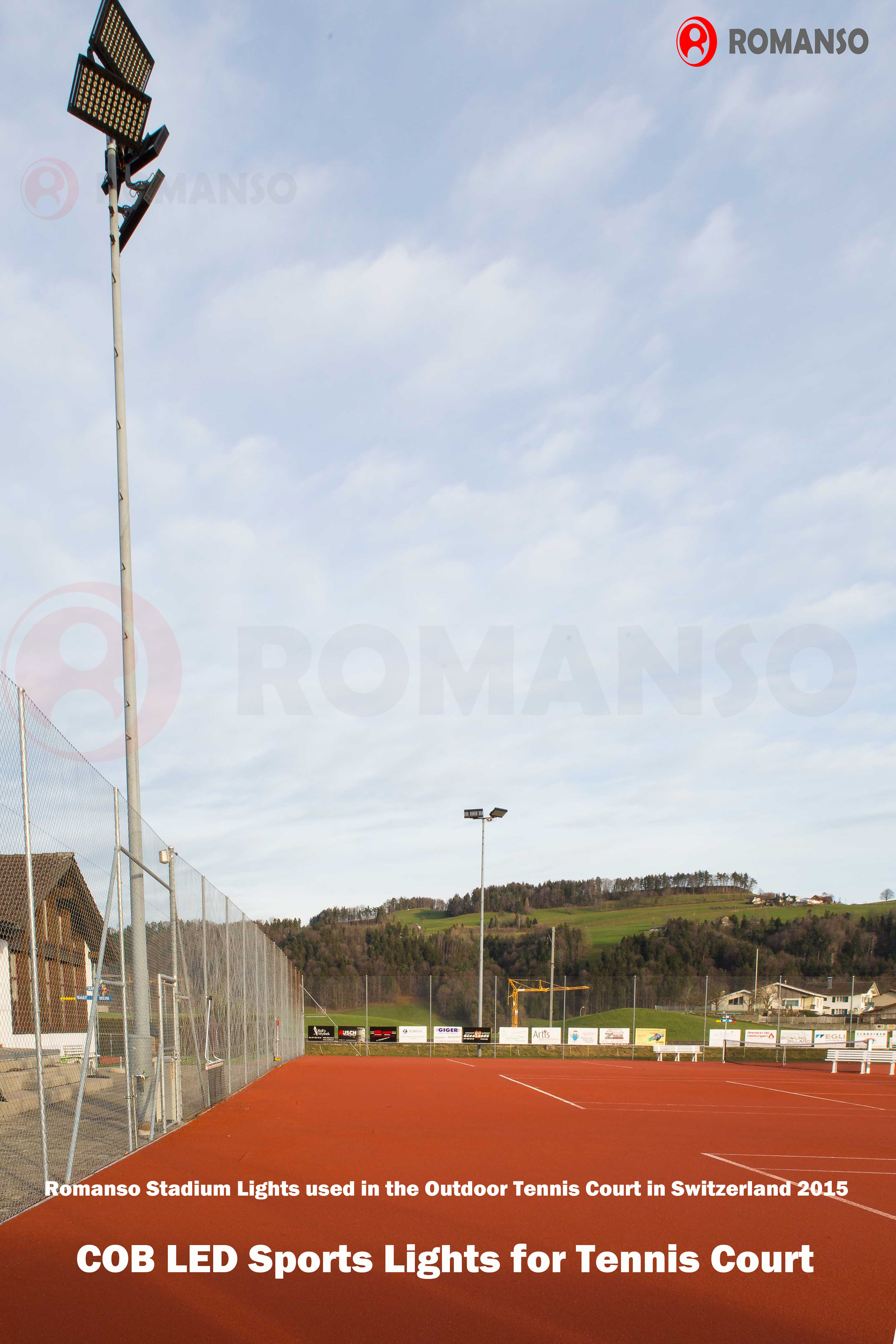 Luzes esportivas LED Romanso para quadra de t&ecirc;nis 4